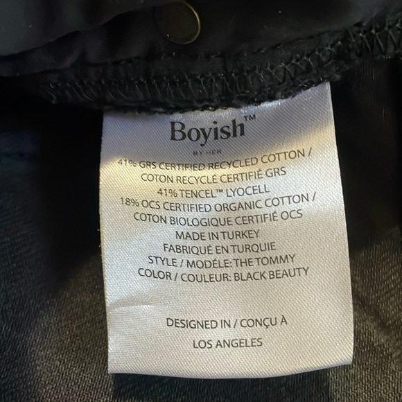 BOYISH the Tommy black denim button up high rise straight cropped jeans.  24 - Picture 10 of 11